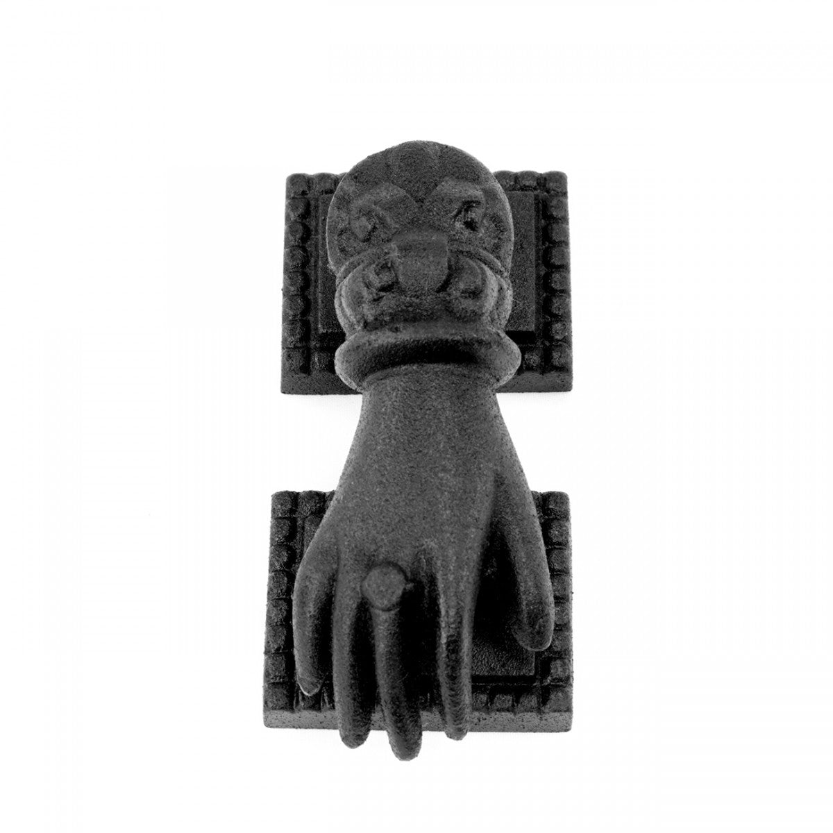Black Cast Iron Door Knocker Hand Fist Design 4" inch Tall