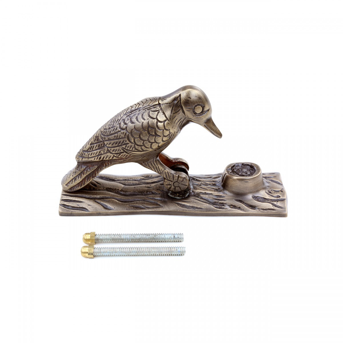 Brass Antique Door Knocker Woodpecker Vintage Antique Door Hardware 6.5 Inch