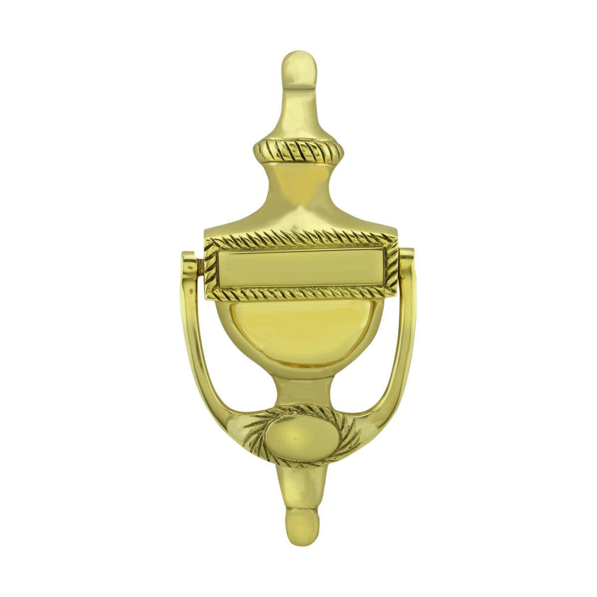 Brass Roped Door Knocker Entry Traditional Design 6.5 Inch. H X 3 Inch. W