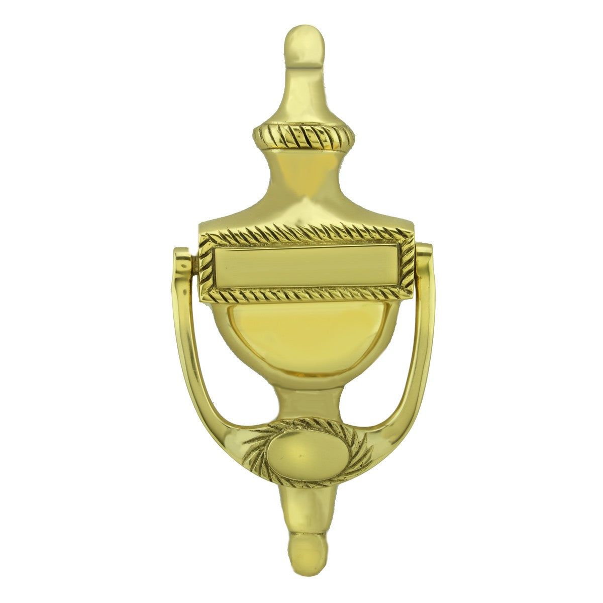 Brass Roped Door Knocker Entry Traditional Design 6.5 Inch. H X 3 Inch. W
