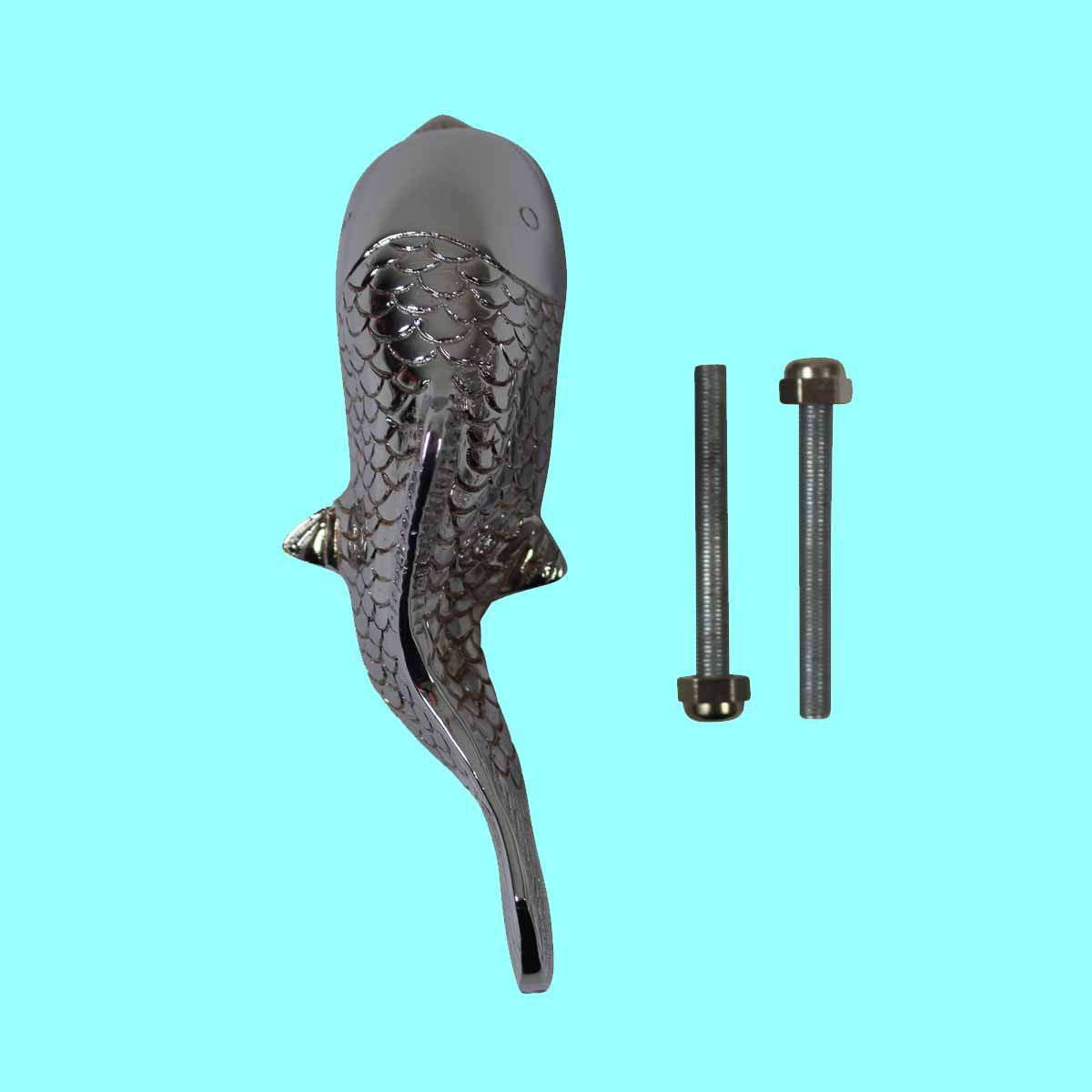 Chrome Brass Vintage Door Knocker Koi Fish 7.5"H