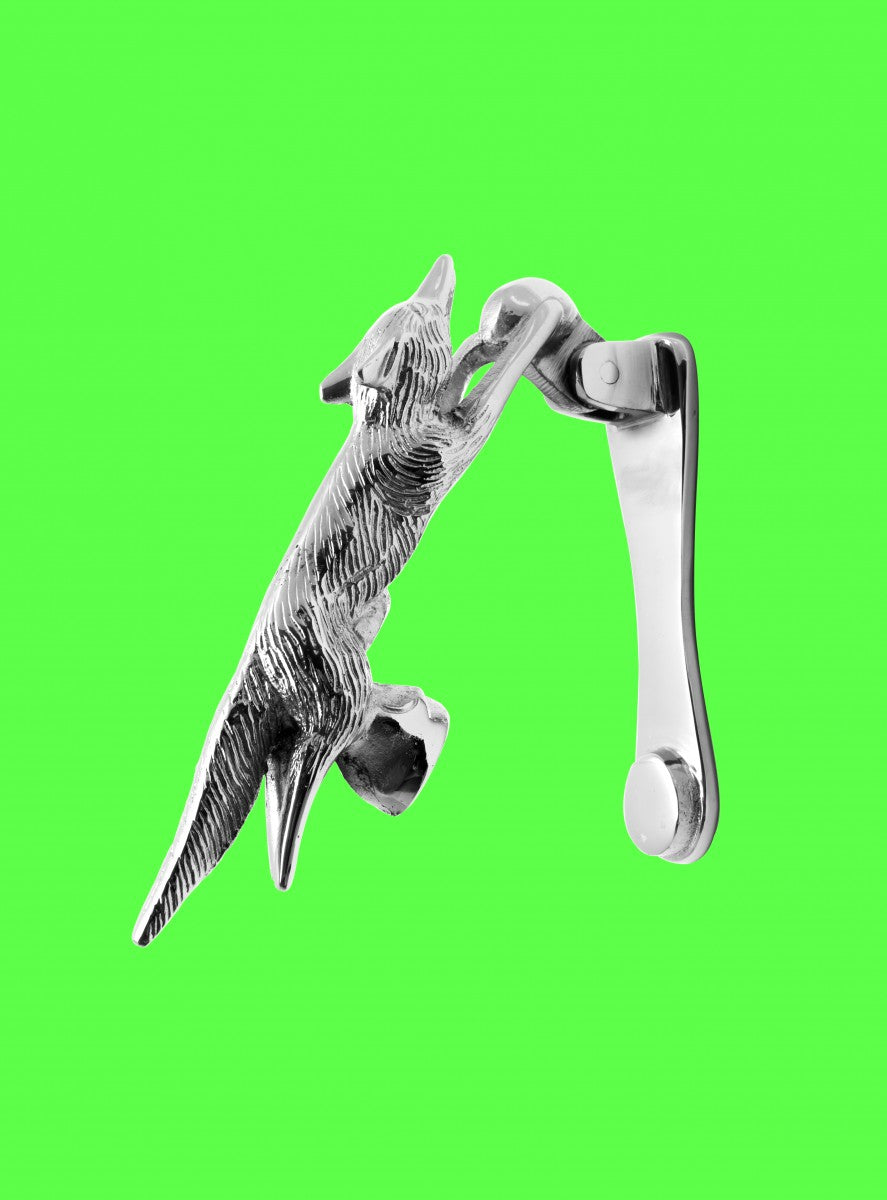 Chrome Brass Vintage Door Knocker Wild Running Fox 5.5"H