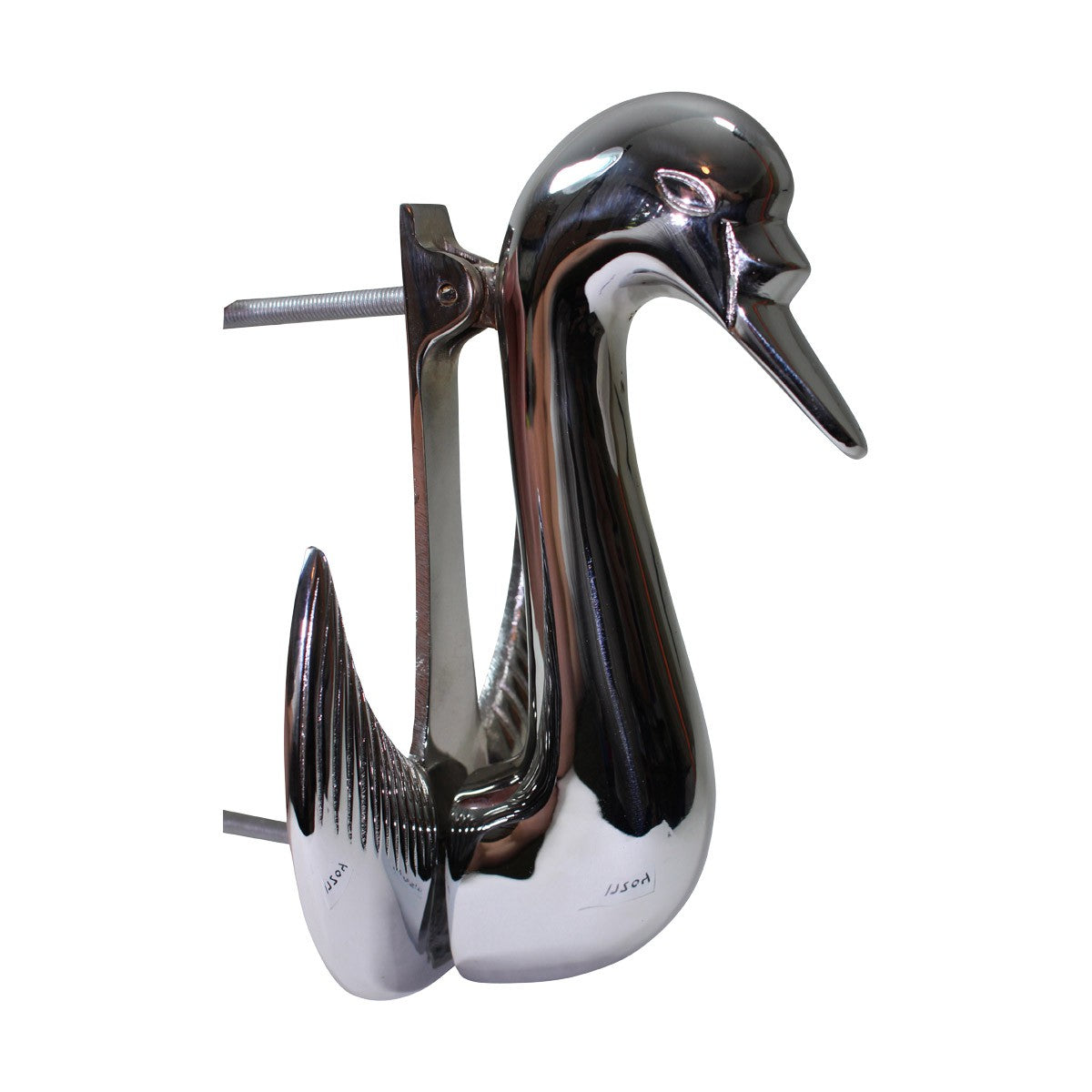 Chrome Solid Brass Victorian Door Knocker Swan 7" H