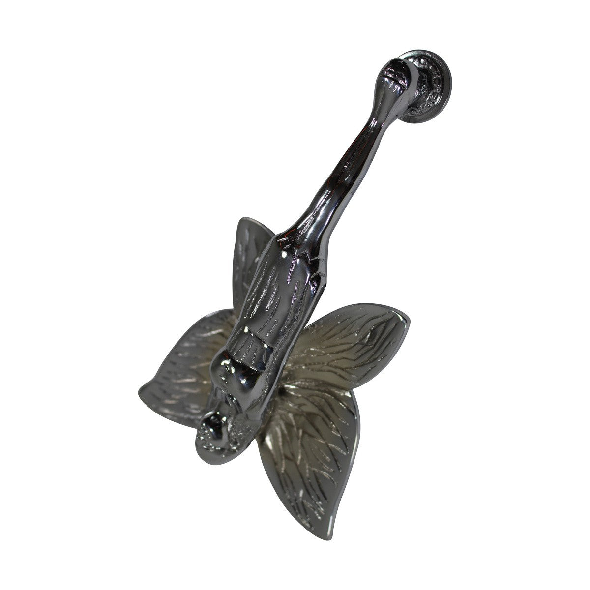Chrome Solid Brass Vintage Door Knocker Flower Fairy 7"H