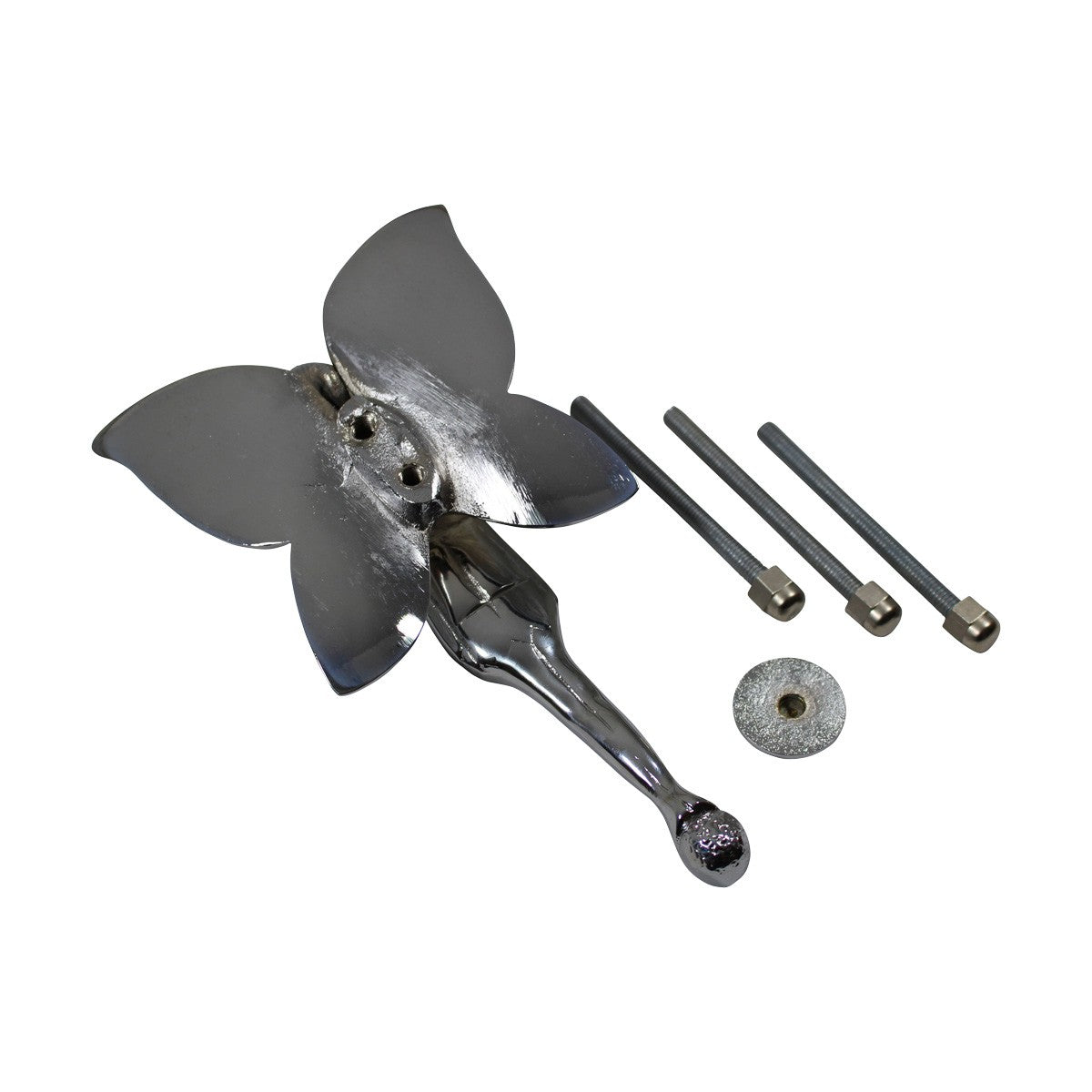 Chrome Solid Brass Vintage Door Knocker Flower Fairy 7"H