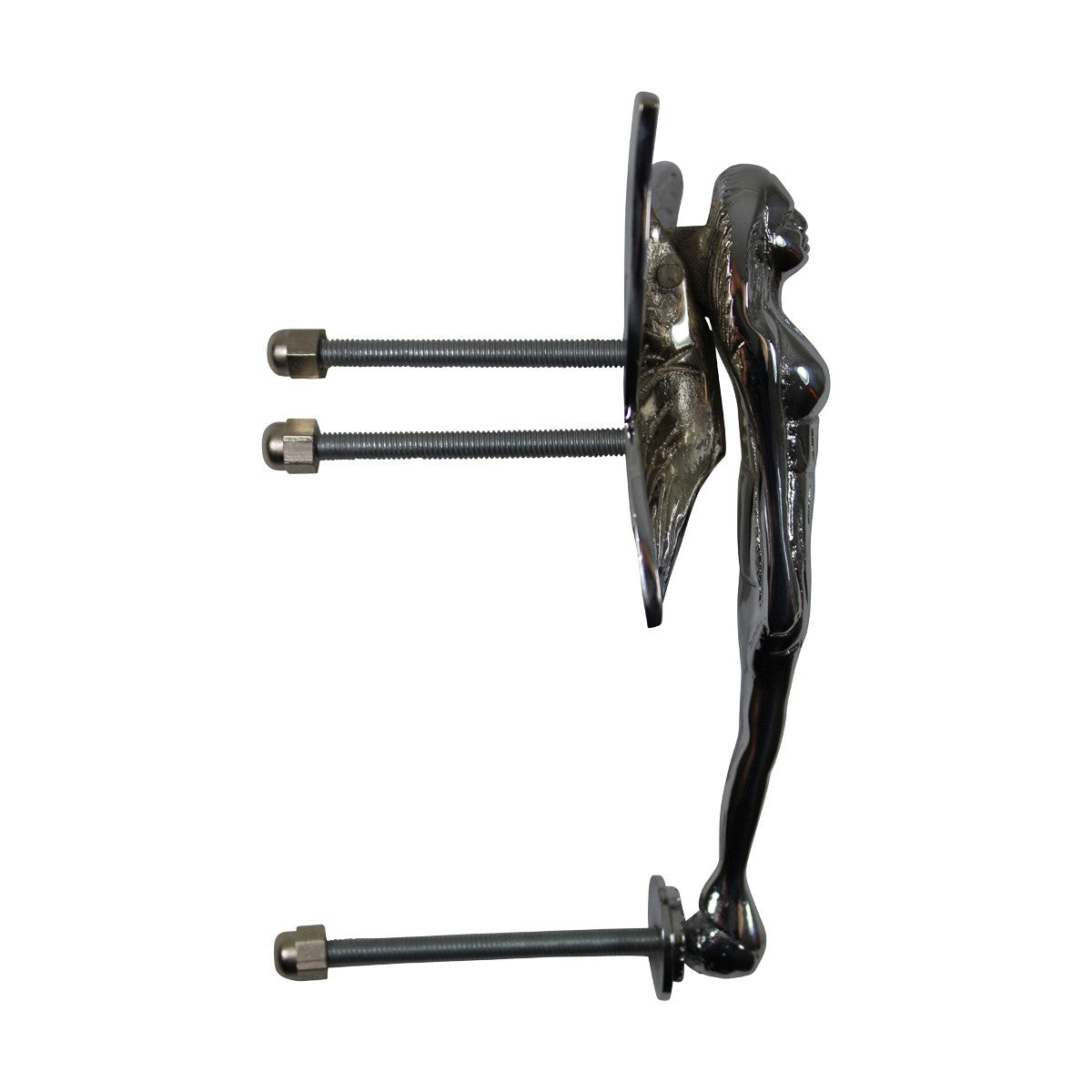 Chrome Solid Brass Vintage Door Knocker Flower Fairy 7"H