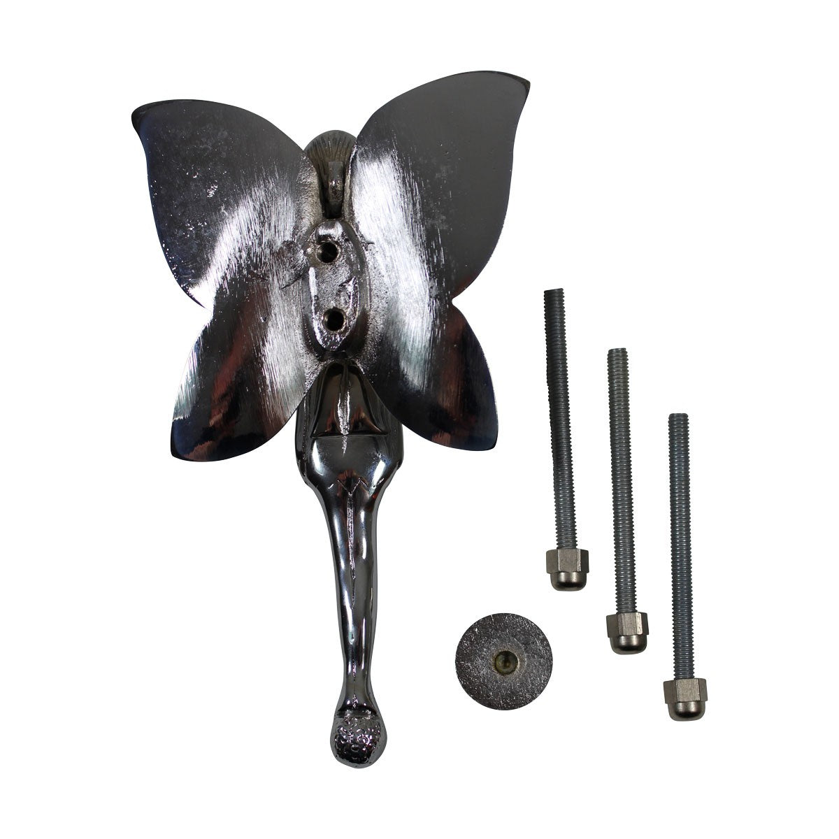 Chrome Solid Brass Vintage Door Knocker Flower Fairy 7"H