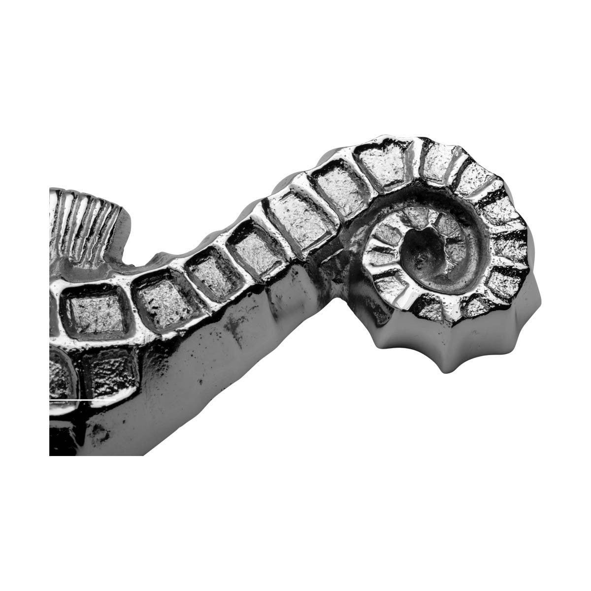 Chrome Solid Brass Vintage Door Knocker Sea Horse 6.5"H