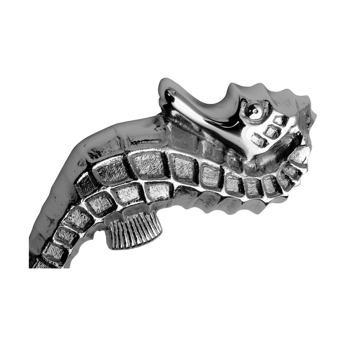 Chrome Solid Brass Vintage Door Knocker Sea Horse 6.5"H