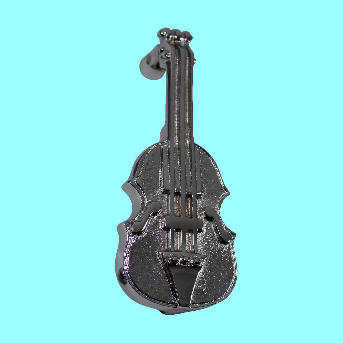 Chrome Solid Brass Vintage Door Knocker Violin 6.5"H