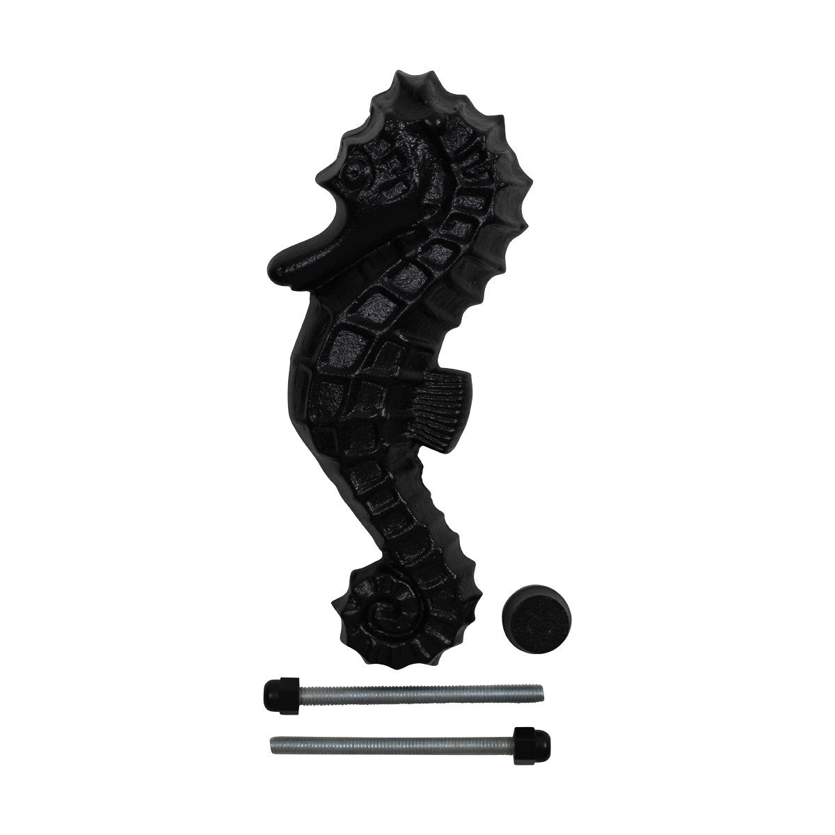 Door Knocker Black Cast Iron Sea Horse 6 1/2" H x 2 3/4" W