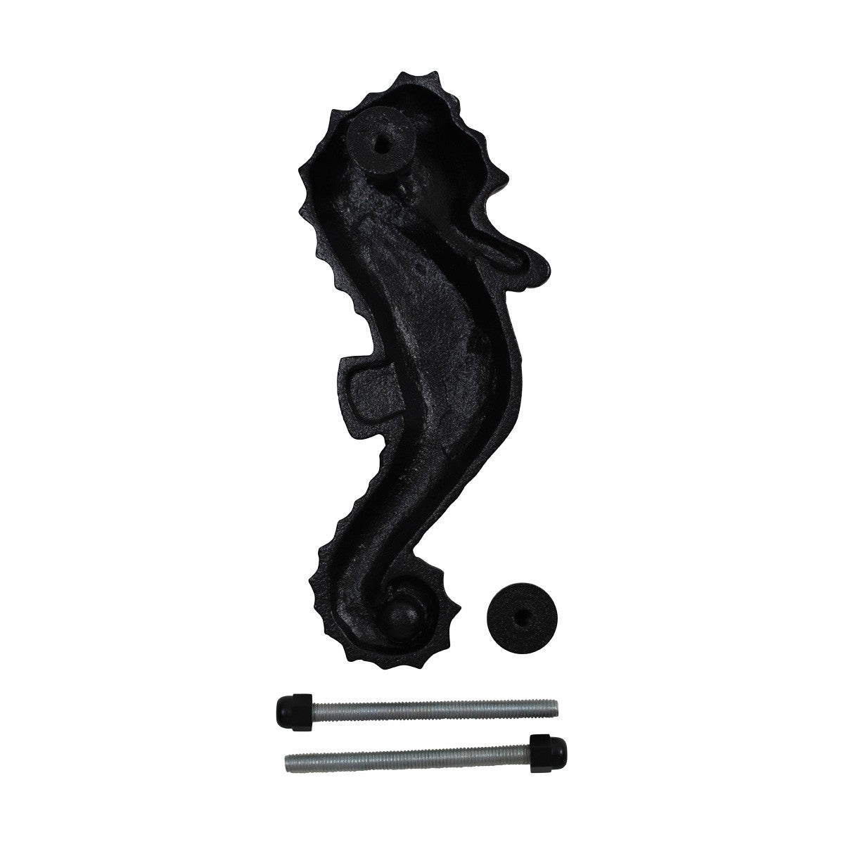 Door Knocker Black Cast Iron Sea Horse 6 1/2" H x 2 3/4" W