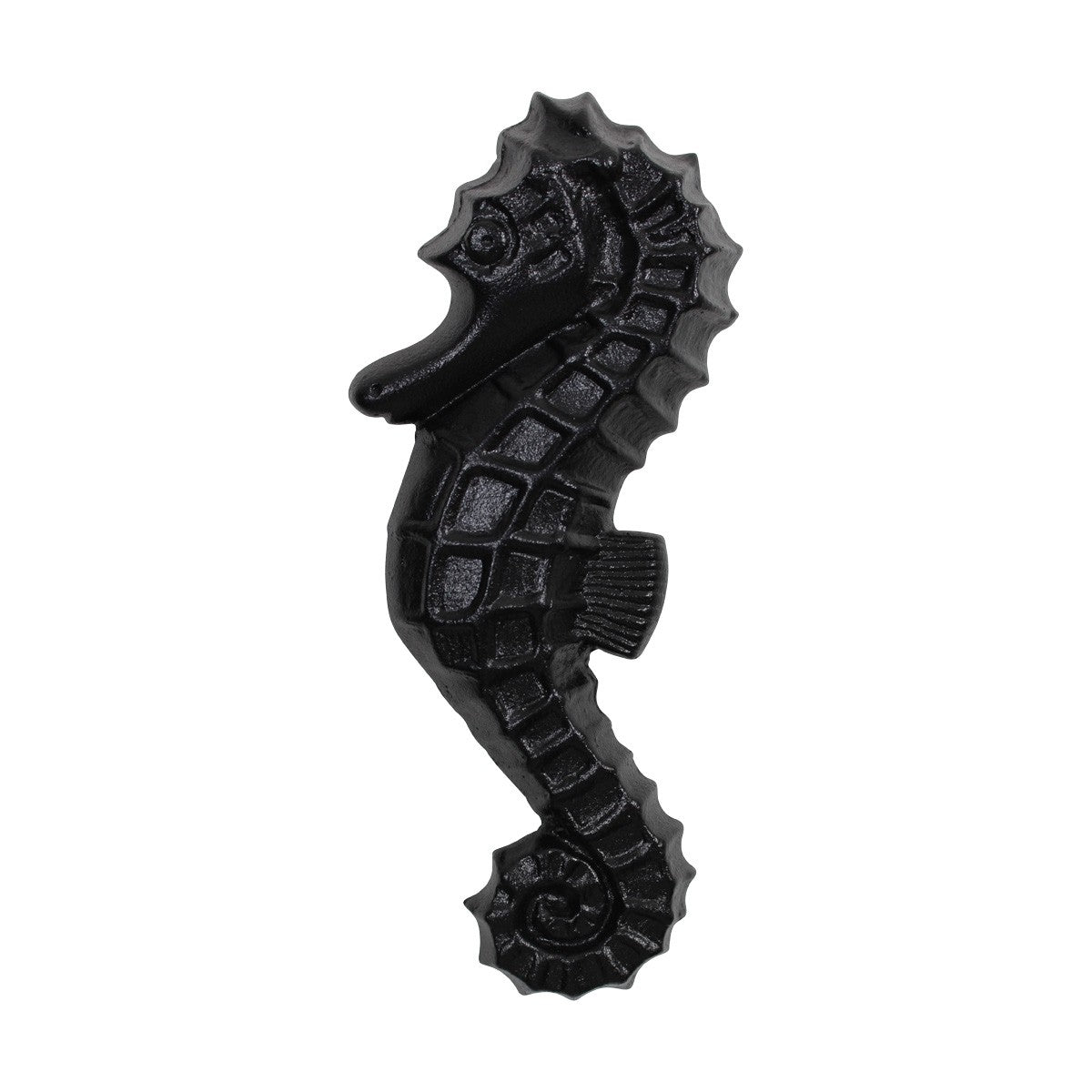 Door Knocker Black Cast Iron Sea Horse 6 1/2" H x 2 3/4" W