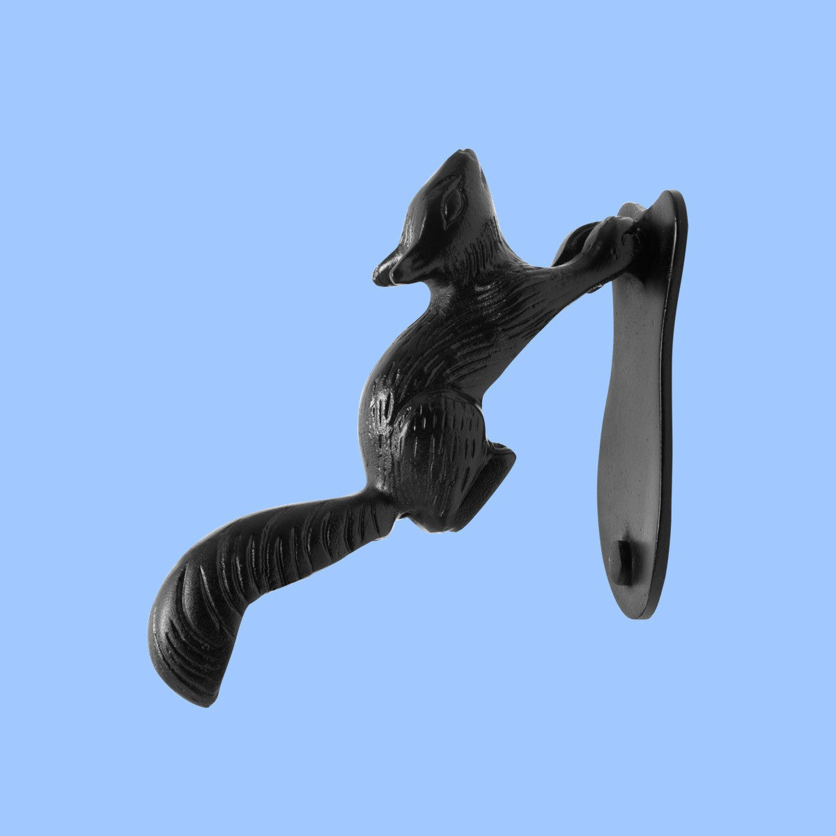 Door Knocker Black Cast Iron Squirrel 6 3/4" H x 2 1/8" W