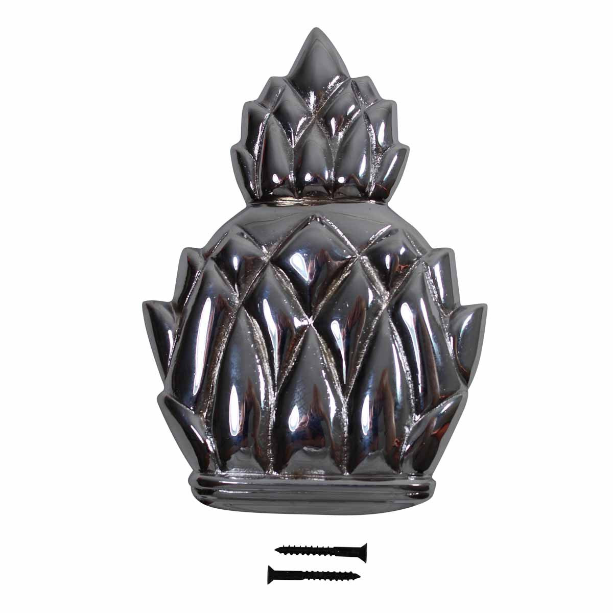 Door Knocker Chrome on Brass Pineapple 6"H