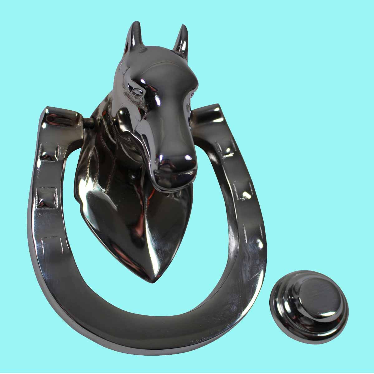 Door Knocker Chrome Over Brass Horse Door Knocker Chrome 5 1/4 H x 4 W