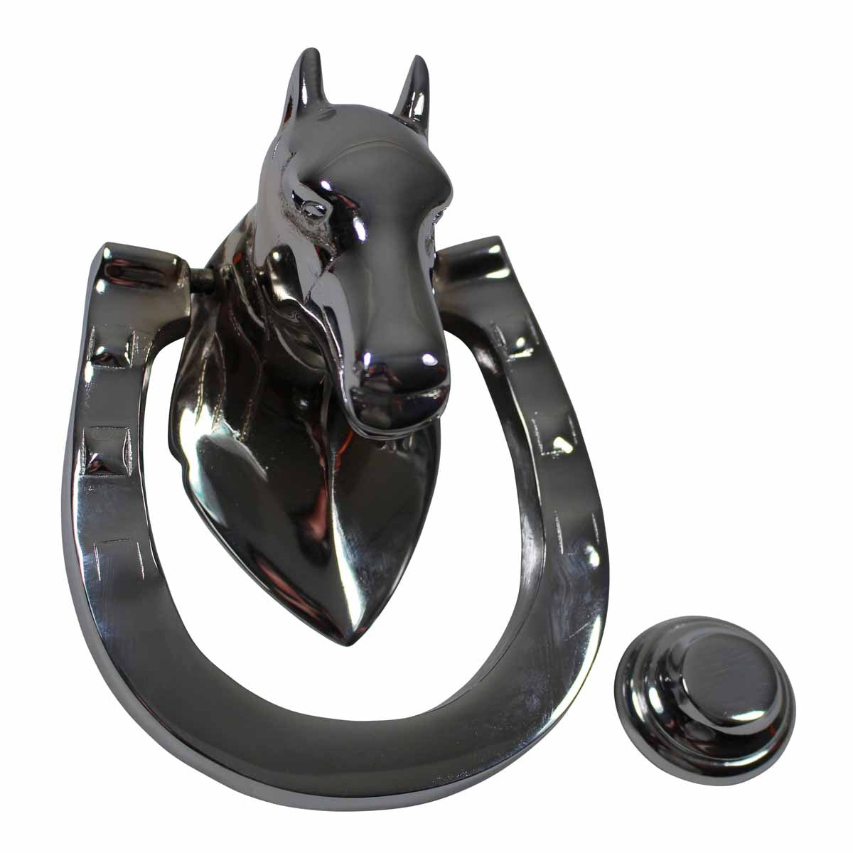 Door Knocker Chrome Over Brass Horse Door Knocker Chrome 5 1/4 H x 4 W