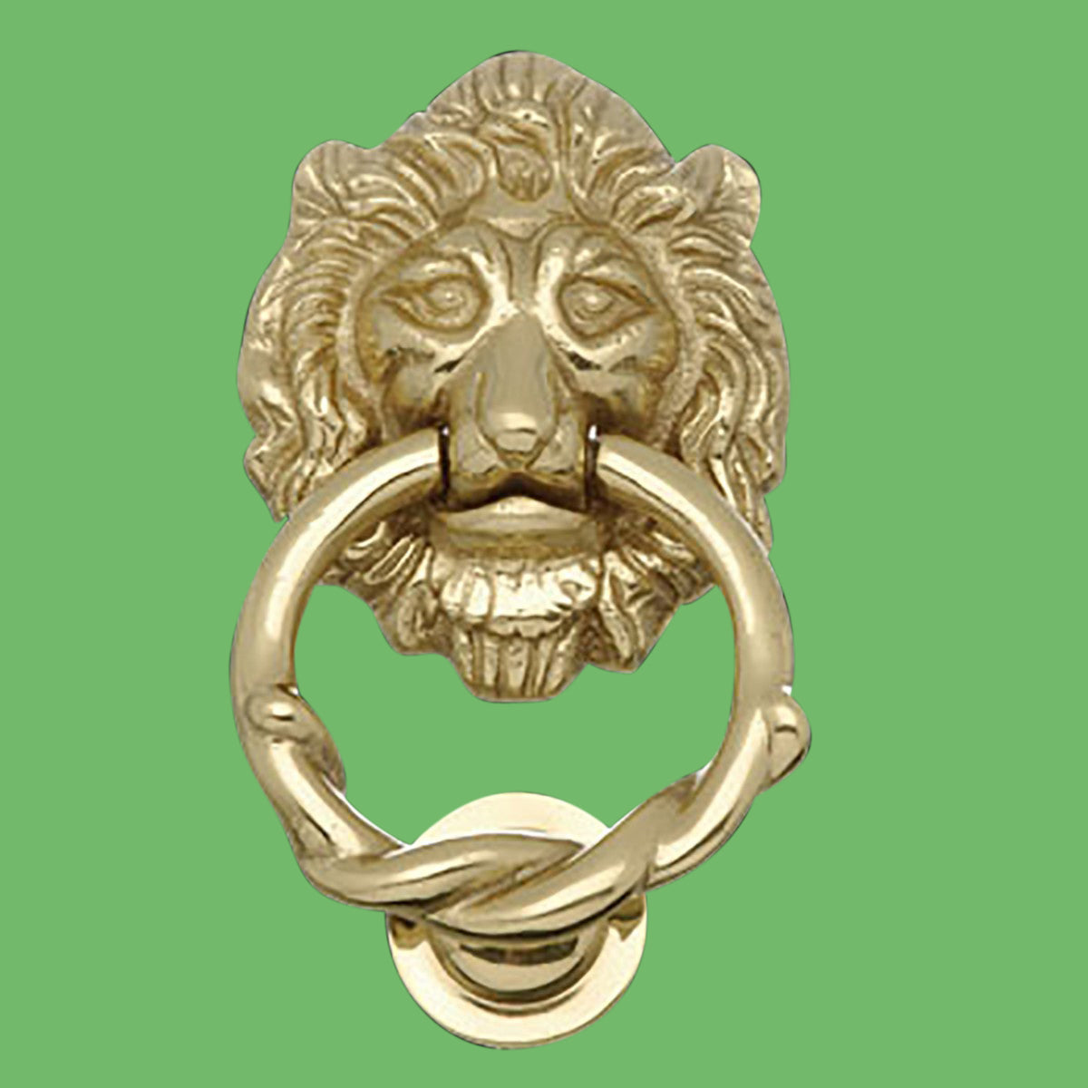 Door Knocker Polished/Lacquered Solid Brass Lion Door Knocker