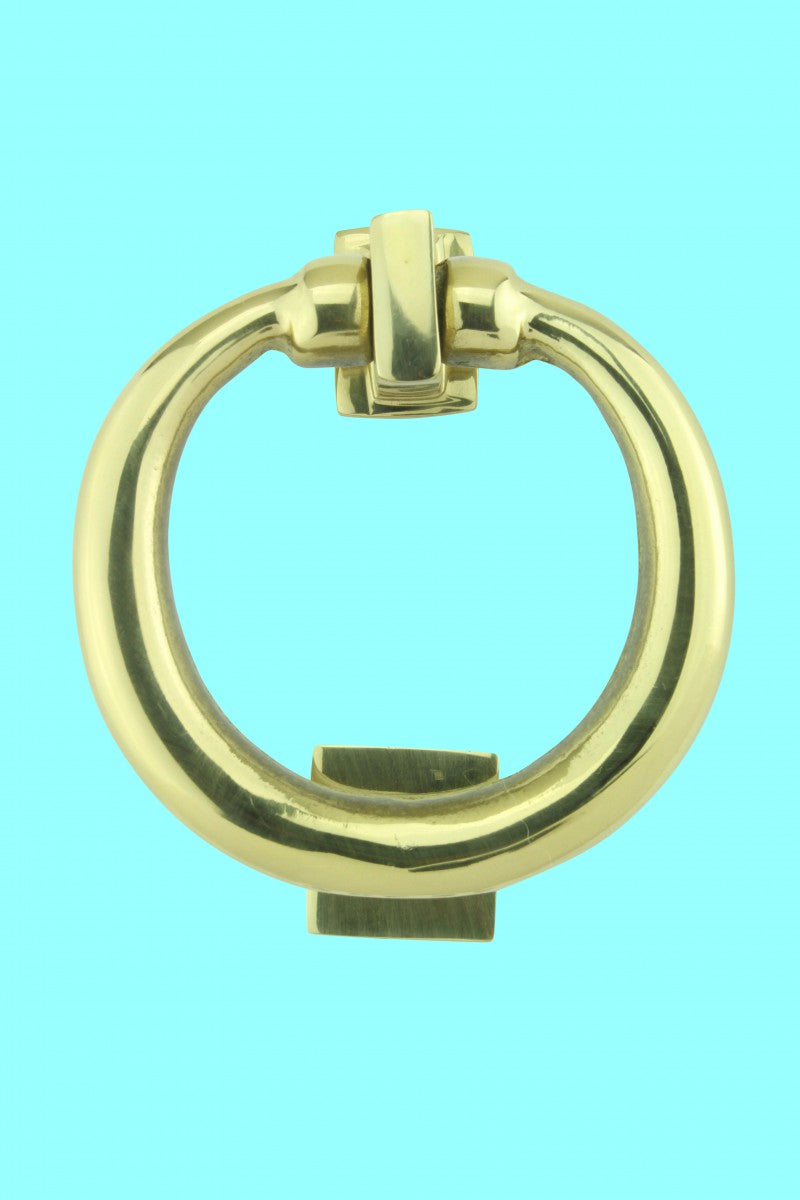 Solid Brass Ring Door Knocker 4 1/2 inch. H x 4 inch. W