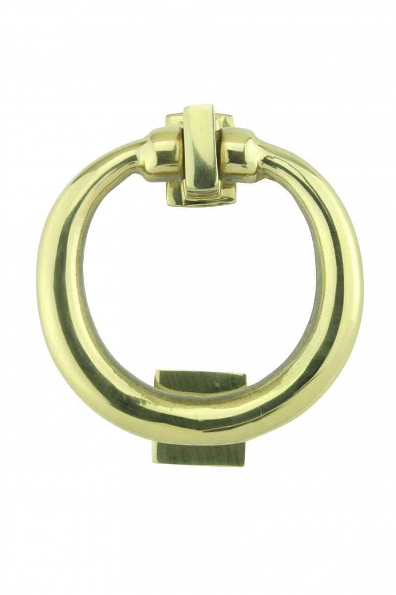Solid Brass Ring Door Knocker 4 1/2 inch. H x 4 inch. W
