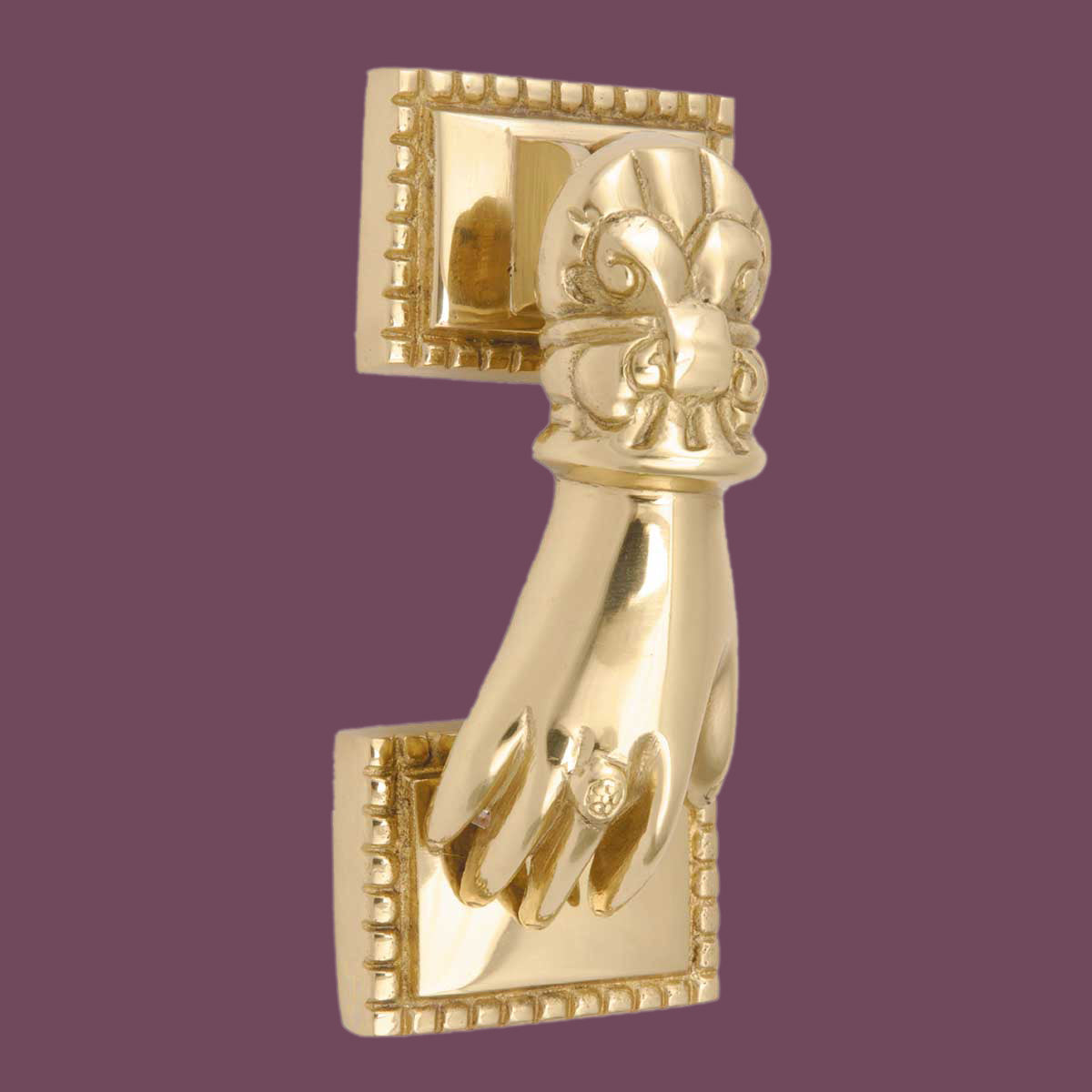 Solid Brass Victorian Door Knocker Ladies Woman Hand 4"H