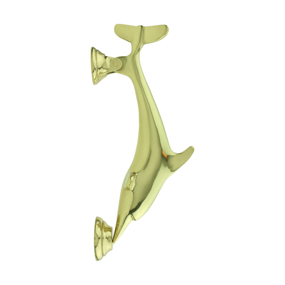 Solid Brass Vintage Dolphin Door Knocker Fish Flipper 8"H