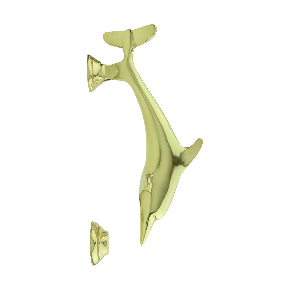Solid Brass Vintage Dolphin Door Knocker Fish Flipper 8"H