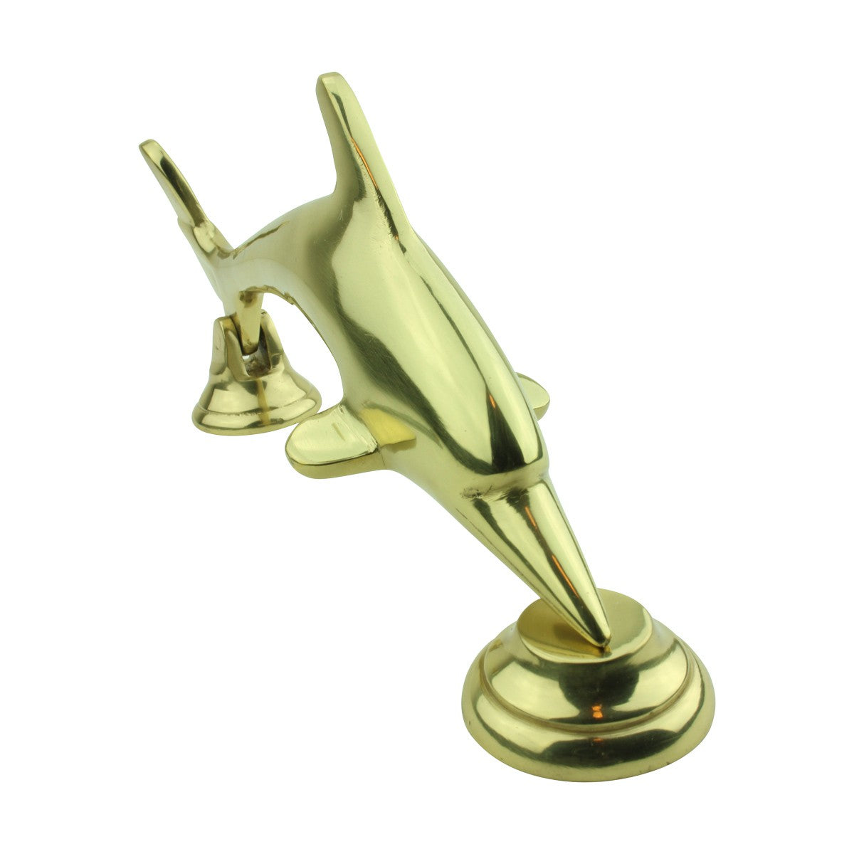 Solid Brass Vintage Dolphin Door Knocker Fish Flipper 8"H