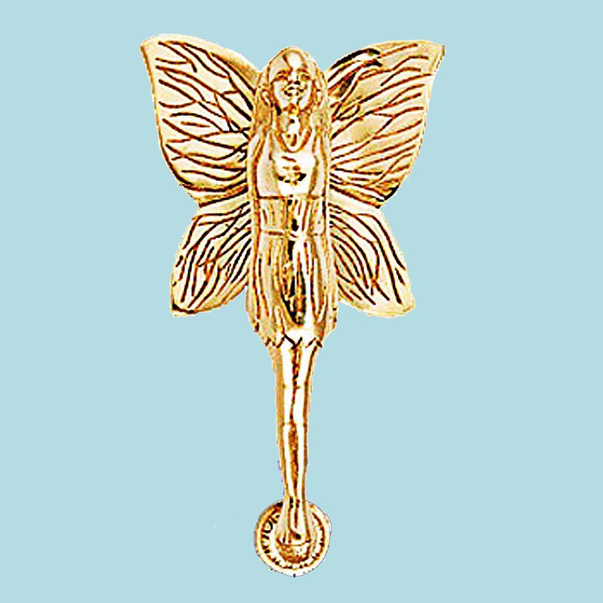 Solid Brass Vintage Door Knocker Flower Fairy 7"H x 4"W