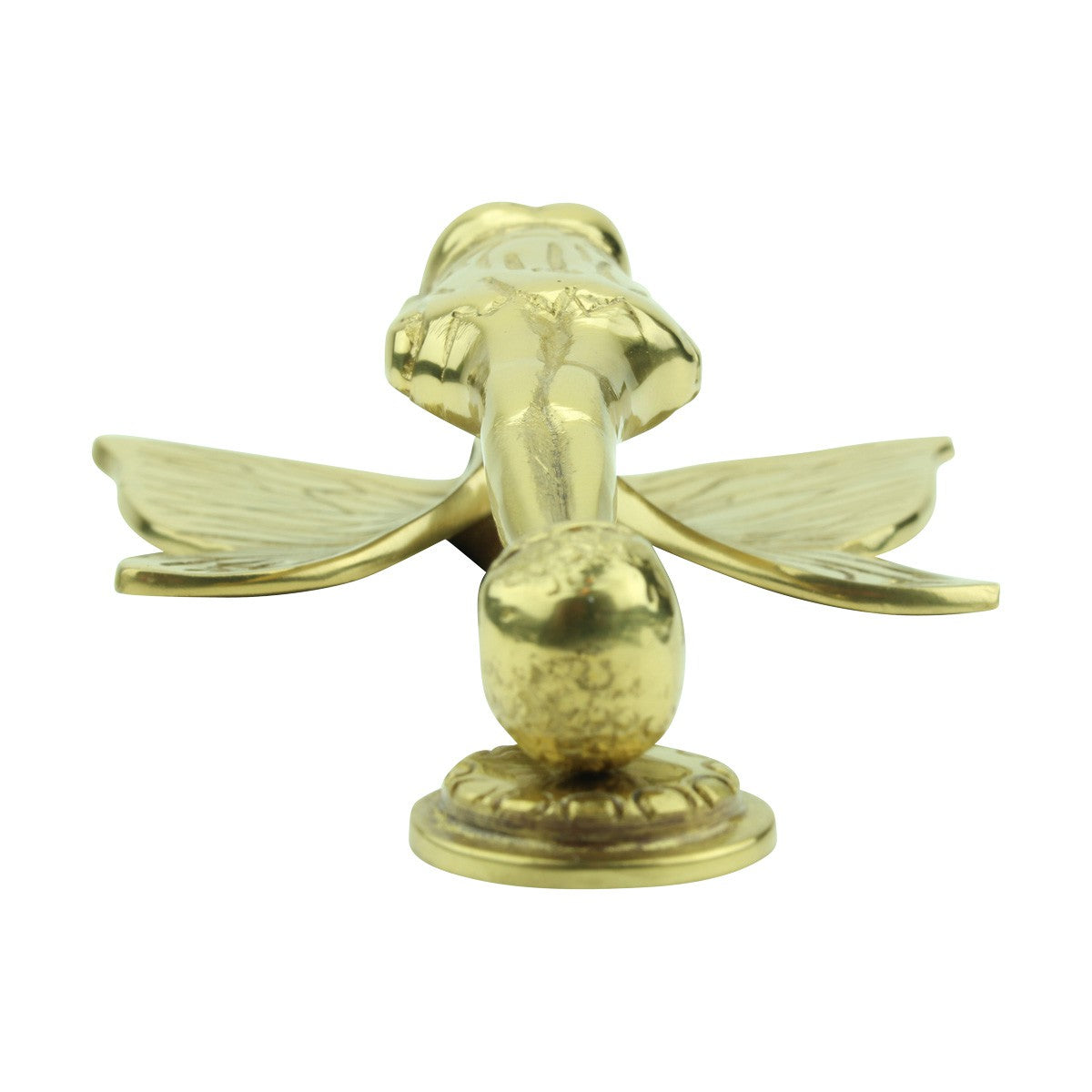 Solid Brass Vintage Door Knocker Flower Fairy 7"H x 4"W