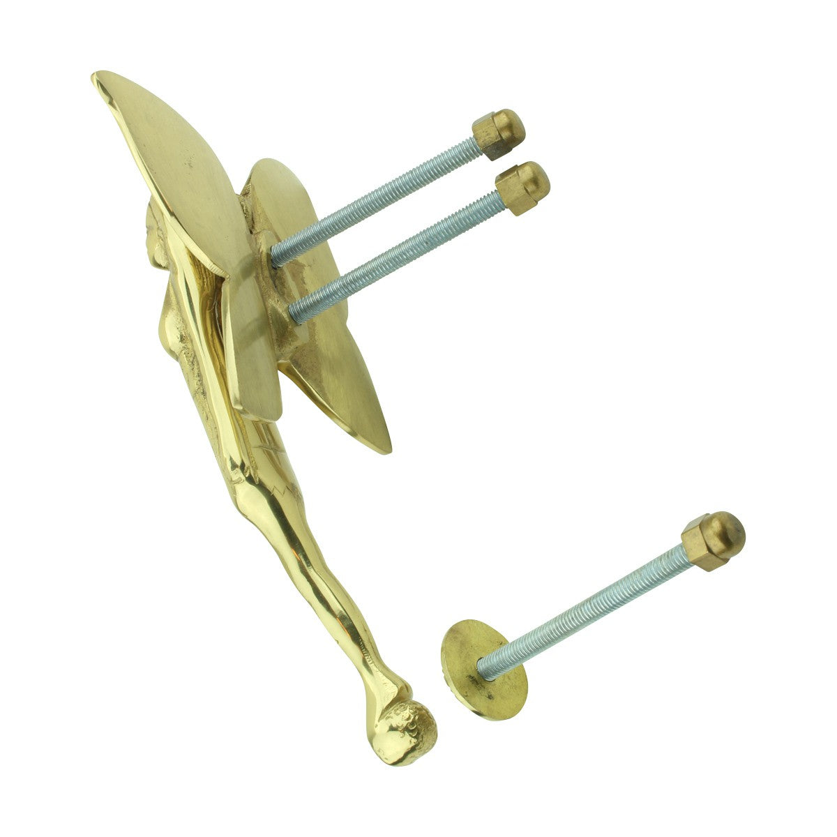 Solid Brass Vintage Door Knocker Flower Fairy 7"H x 4"W