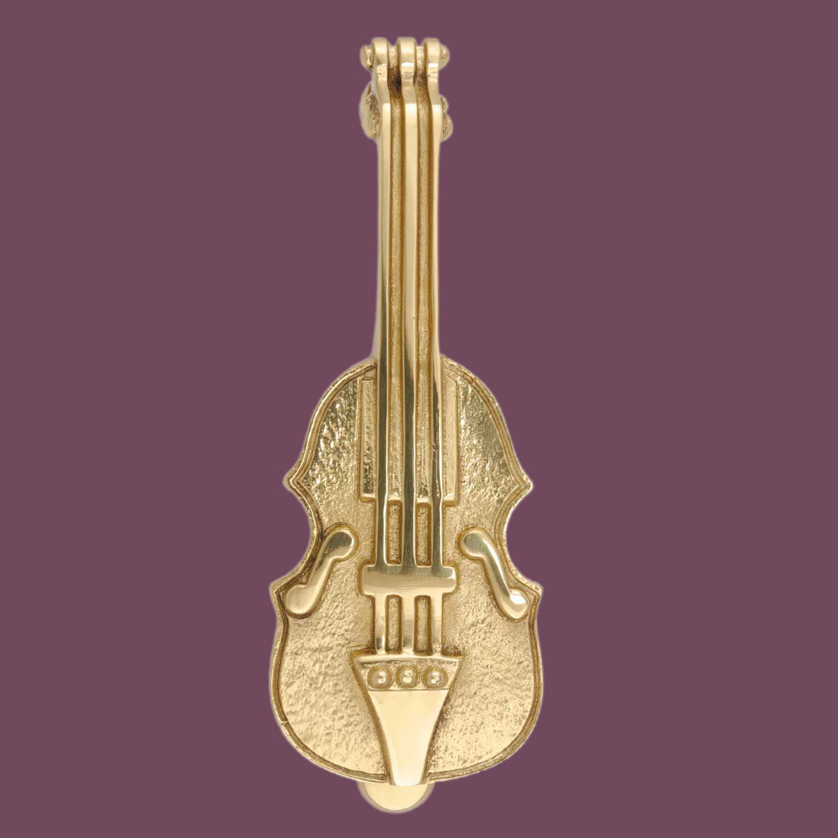 Solid Brass Vintage Door Knocker Violin 6.5"H