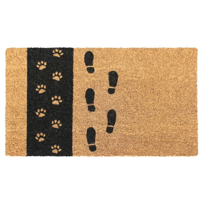 Black Machine Tufted Black Paws Doormat