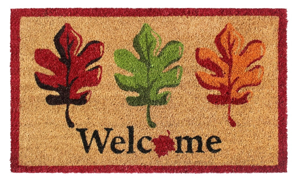 Multi Tufted Welcome Fall Leaves Doormat