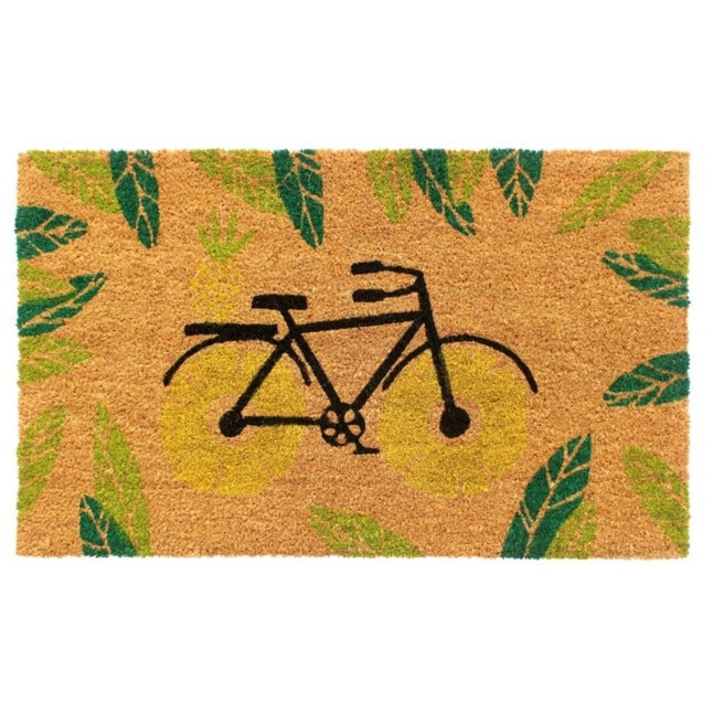 Yellow Tufted Bicycle Coir Doormat