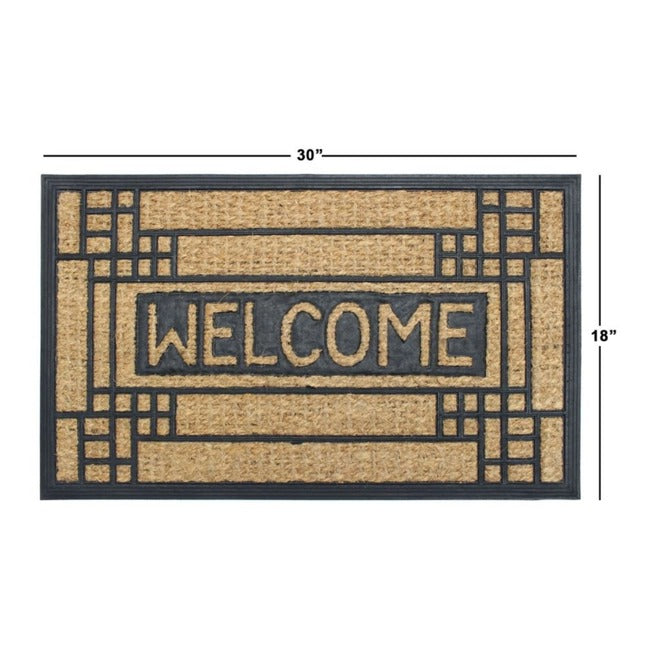 Moulded Rubber Coir Welcome Doormat