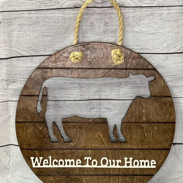 Cow Cut-Out Welcome Sign