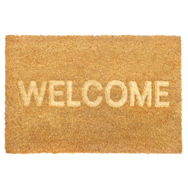 Natural Embossed Welcome Coir Doormat