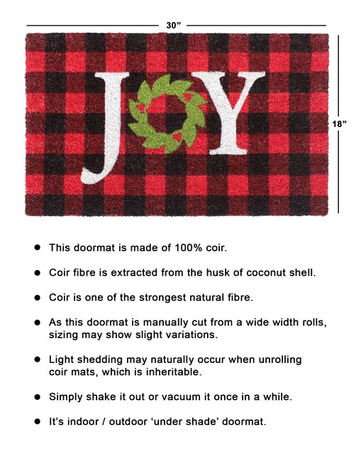 Multi Tufted Joy On Plaids Doormat