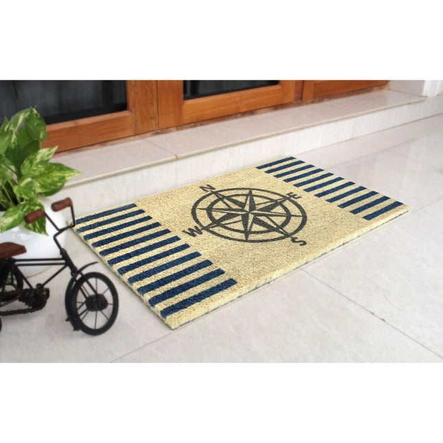 Gray Welcome Compass Doormat