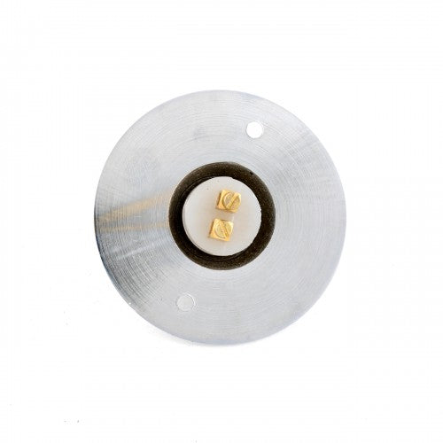 Doorbell Button Chrome Over Brass Embossed Pressed Round