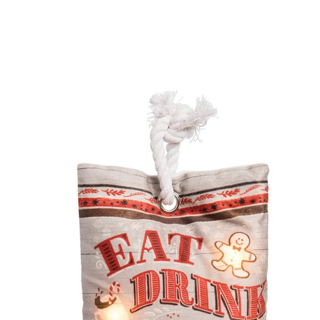 Eat, Drink, & Be Merry Led Doorstop