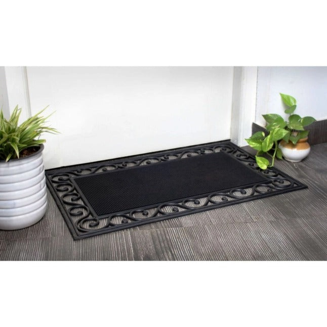 Blk Moulded Rubber Trellis Edge Doormat