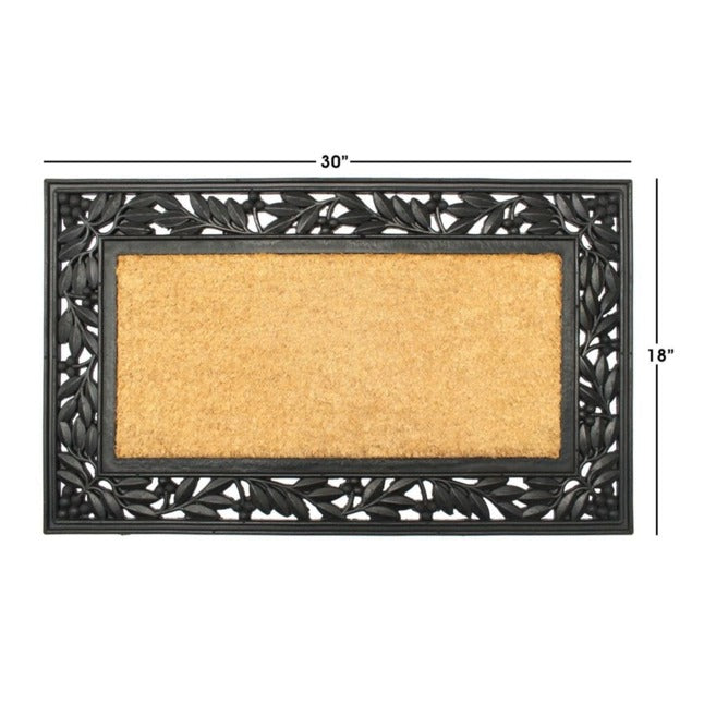 Moulded Holly Trellis Rubber Coir Doormat