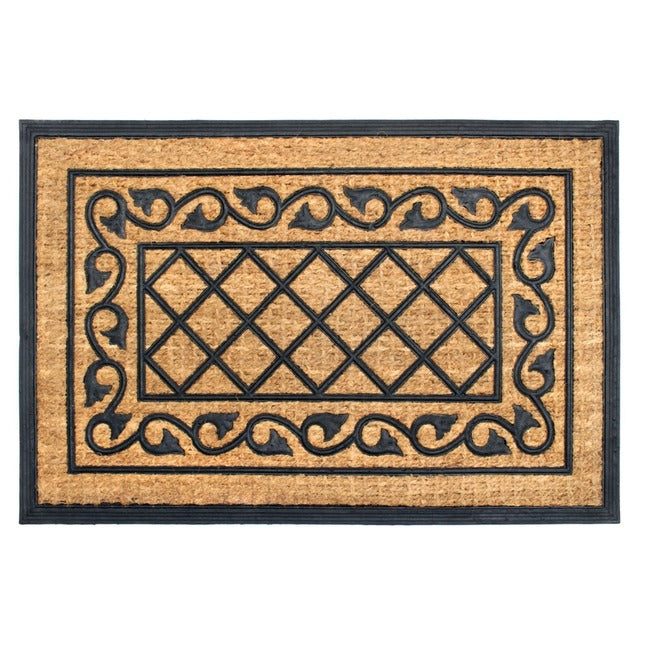 Moulded Rubber Coir Honeysuckle Doormat