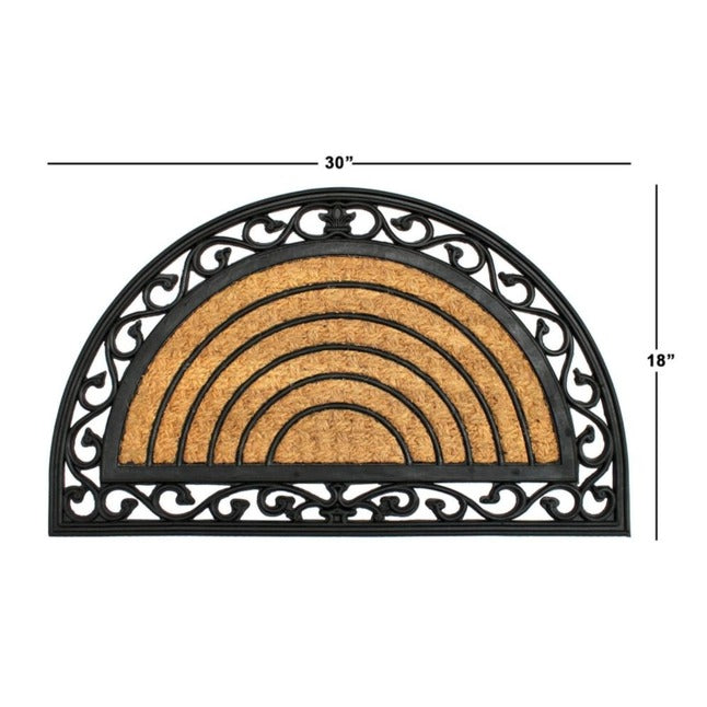 Moulded Rubber Coir Half-Rd Irongate Doormat