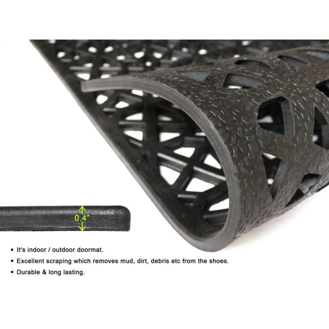 Black Moulded Honeycomb Rubber Doormat