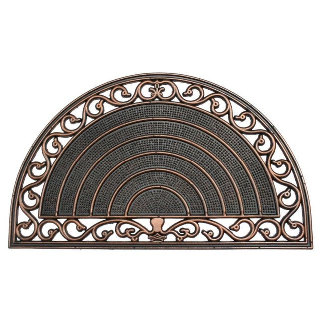 Sunrise Trellis Half-Rd Rubber Doormat