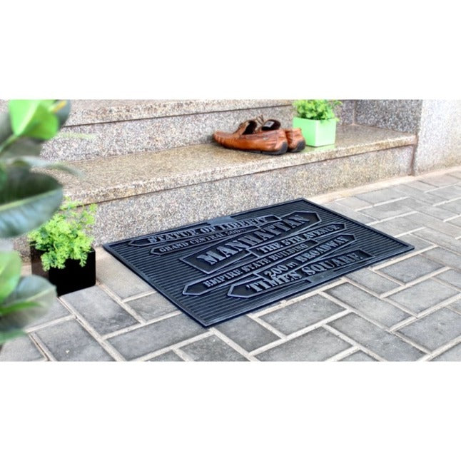 Moulded Nyc Signs Rubber Coir Doormat