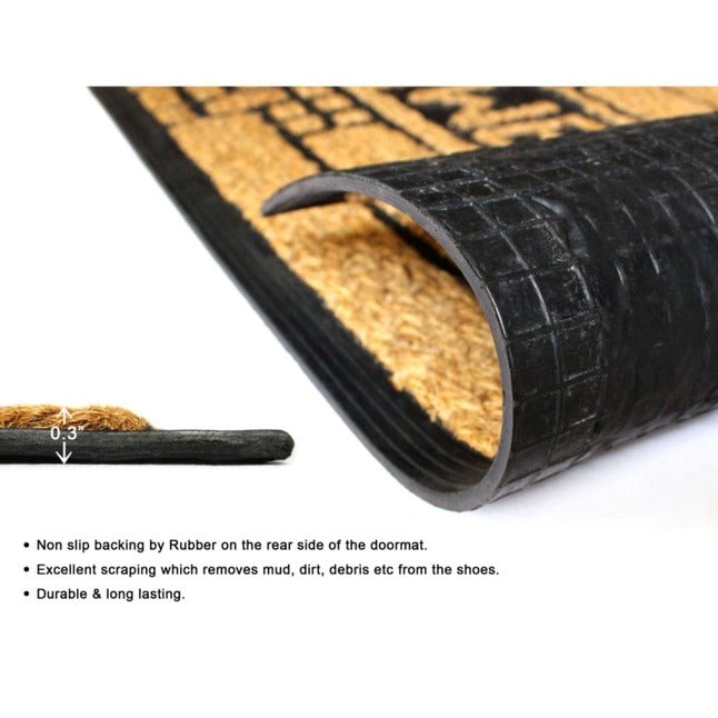 Moulded Rubber Coir Welcome Doormat